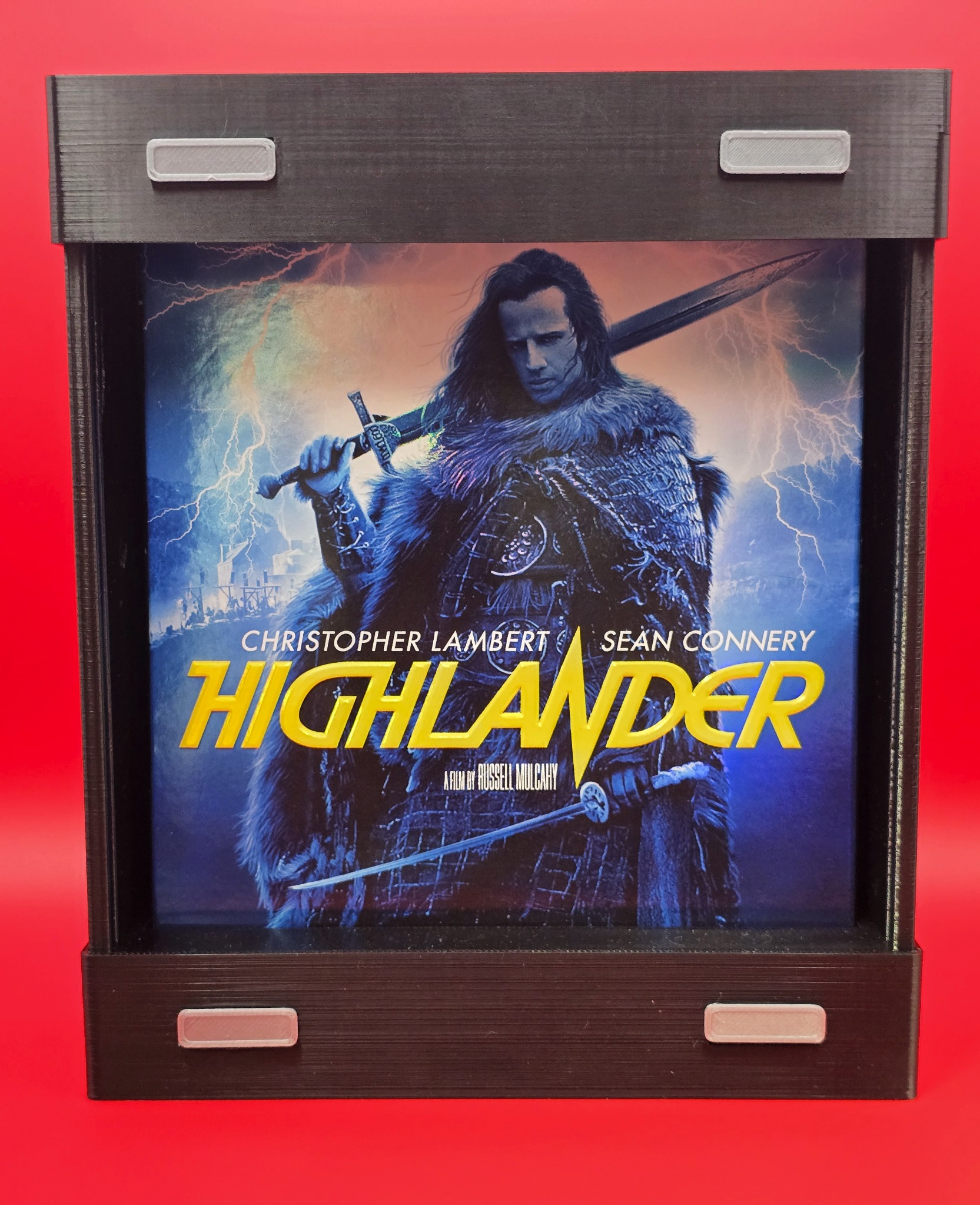 Highlander Blu-ray displayed in a Stated Reverie Memory Frame